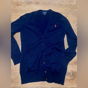 Boys navy button down RALPH LAUREN cardigan